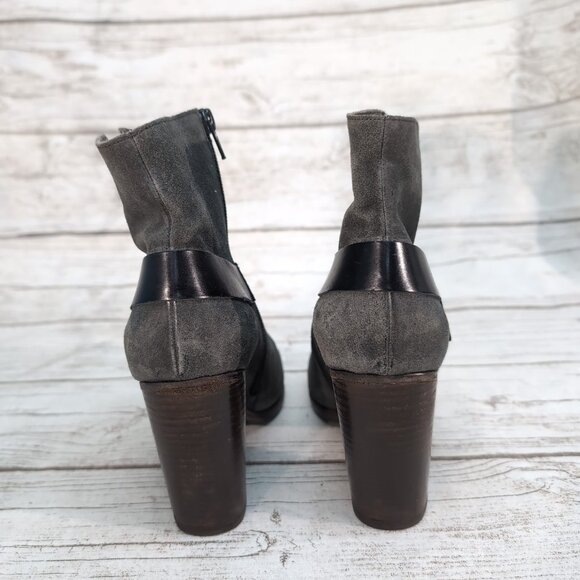 Cocolico Vita Harness Ankle Boots Grey Suede Booties Women Size 40 - Picture 3 of 11